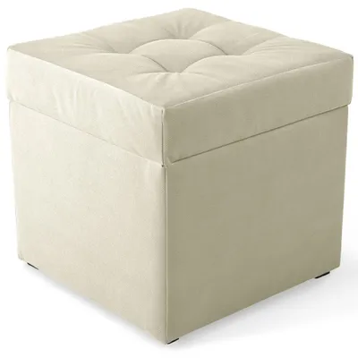 Obrázek produktu pro MG Design, béžová podložka/puf, 45x45 cm - s úložným prostorem 50 litrů, nosnost až 300 kg, matný povrch, snadno se čistí, vhodná do obývacího pokoje i chodby