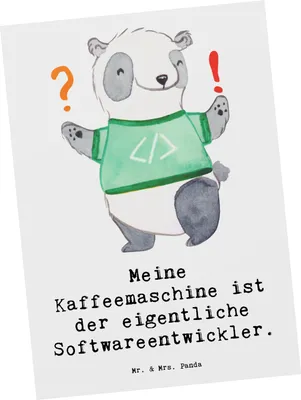 Produktbild von Mr. & Mrs. Panda Postkarte Softwareentwickler Held - Weiß - Geschenk, Programmierer, Computersysteme, Softwareentwicklung, Berufe, Grußkarte, Berufsprodukte, Beruf, IT