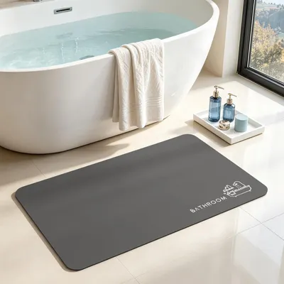 Image de Tapis de bain antidérapant, très absorbant, pour douche et baignoire