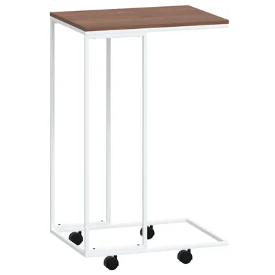 Produktbild von Beistelltisch mit Rollen Weiß 40x30x63,5 cm Holzwerkstoff