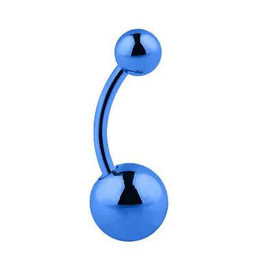 Produktbild von Taffstyle Bauchnabelpiercing Bauchnabelpiercing Banane Stecker verschiedene Größe & Farben, Blau / 1,6mm x 10mm / 8mm x 5mm