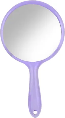 Produktbild von Handspiegel mit Griff, Doppelseitiger Spiegel, 1x und 3x Vergrößerung, Leicht, Lila, für Make-up