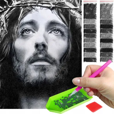 Produktbild von ARTULIO Diamond Painting Set - Jesus Christus mit Dornenkrone - 30 x 40 cm - Diamant Painting, Home Wand Deko
