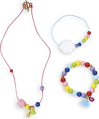 Image de Janod bricolage de bijoux - Kit de bricolage de perles arc-en-ciel pour enfants