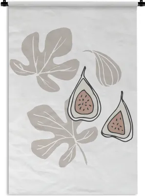 Produktbild von MuchoWow® Wandteppich Wandbehang Sommer - Feige - Weiß 120x180 cm Tapisserie Dekoration Wandtuch - Schlafzimmer - Dekorationen für das Haus