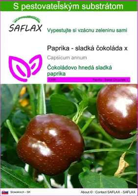 Obrázok produktu pre SAFLAX - Paprika - sladká čokoláda x - Capsicum annum - 10 Semená - S pestovateľským substrátom bez klíčkov