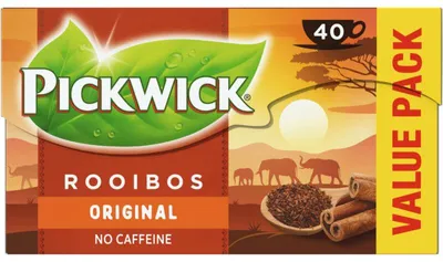 Obrázek produktu pro Pickwick Rooibos Original Tea 60g, bylinný čaj bez kofeinu z Jižní Afriky