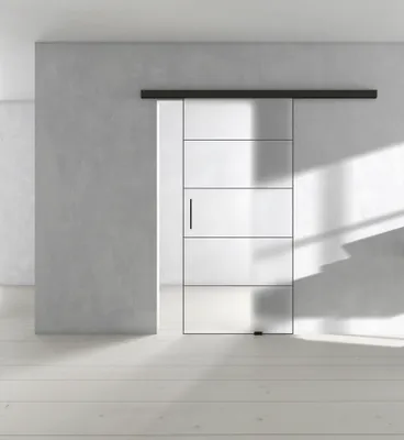 Produktbild von Griffwerk Glasschiebetür (ESG) inkl. Rahmen CLARITY 510 ESG PURE WHITE klar 935x2183x8mm inkl. AIR LOFT-1 Graphitschwarz