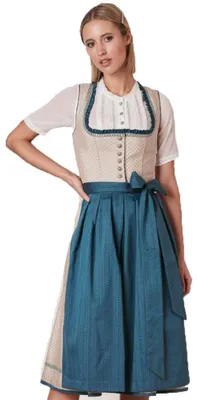Produktbild von Julia Trentini Designer Dirndl "Maria" Traditionell 702361 | Blau Türkis - 70cm Größe: 36