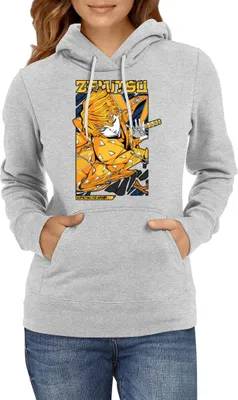 Obrázok produktu pre Dámska Mikina S Kapucňou Japan Animation Manga Anime Comics Demon Anime Slayer Zenitsu Agatsuma, Lady M / Heather šedá