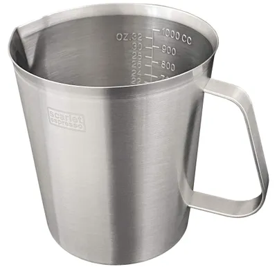 Immagine prodotto di Brocca in acciaio inossidabile con misurino, capacità 700 ml, ideale per caffè e tè
