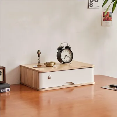 Zdjęcie produktu dla Drewniany organizer na biurko z szufladami