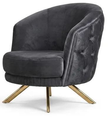 Obrázok produktu pre Kreslo Chesterfield, čierna farba. Luxusný, pohodlný, štýlový, minimalistický dizajn