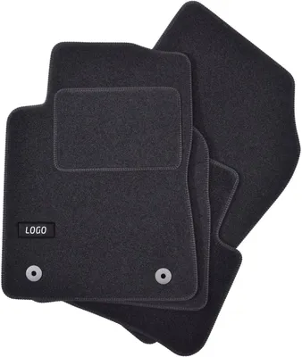 Produktbild von J&J AUTOMOTIVE | Velours Fußmatten mit Logo Autotepiche Passend Für Fiat Panda 2009-2012, Genaue Passform, Rutschfeste Untregrund, Verstärkt Im Pedalbereich, mit Befestigungen