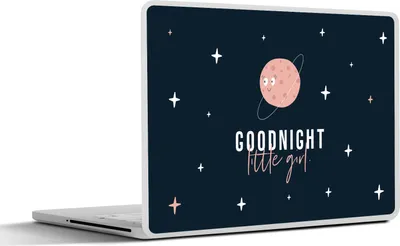 Produktbild von MuchoWow® Laptop Aufkleber Sticker Cover Sprichwörter - Zitate - Gute Nacht kleines Mädchen - Kinder - Baby 30x21 cm - Sticker für Laptop - Selbstklebend