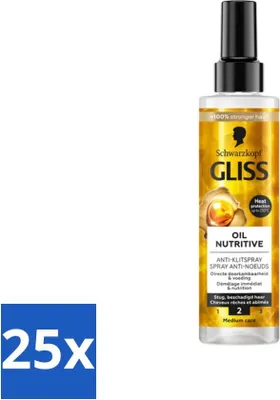 Produktbild von Gliss - Hair Repair - Anti-Tangle Spray - Nähröl - Leicht kämmbares Haar - 200 ml - Vorteilspack - 25 Stücke