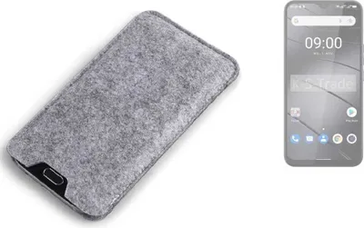 Produktbild von K-S-Trade Filz Handyhülle kompatibel mit Gigaset GS5 Schutzhülle Filztasche Filz Tasche Case Sleeve Handy Hülle Filzhülle grau