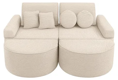 Image de Canapé Pocket 120 cm velours côtelé 12 pcs AESTHETIC enfant modulable mousse OEKO TEX jeu