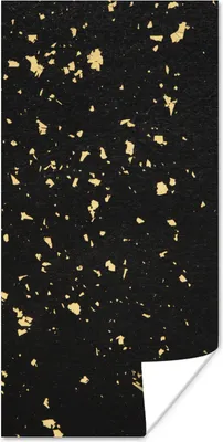 Produktbild von MuchoWow® Poster Goldene Flocken auf schwarzem Hintergrund 60x120 cm - Wandschmuck