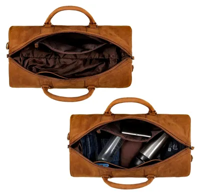 Produktbild von Vivaldo Vintage Wochenendtasche für Herren und Damen aus Leder in Dunkelbraun