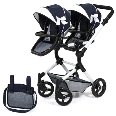 Obrázek produktu pro Kočárek pro dvojčata Twin Neo, modrý – Bayer Design