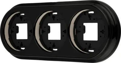 Produktbild von Aufputz Porzellan Retro Rahmen 3-fach I QR1 schwarz