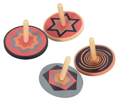 Immagine prodotto di Trottola colorata in legno con disegni grafici, Egmont Toys