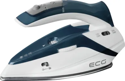 Zdjęcie produktu dla ECG NZ 210 Podróżne żelazko parowe i na sucho Stopa ze stali nierdzewnej 1100 W Niebieski, biały