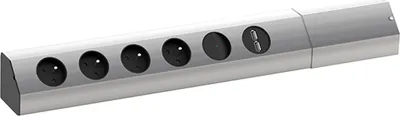Obrázok produktu pre Bachmann 2,00 m viacnásobná zásuvka s vypínačom strieborná 4 923.012 - Viacnásobná zásuvka Rozvodná jednotka (PDU) 4 zásuvky (923.012)