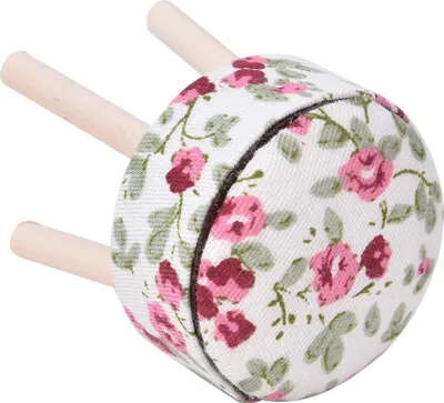 Image de 1:12 Maison de Poupée Accessoires Maison de Poupée Miniature Meubles Bois Tissu Tabouret à Quatre Pieds(Blanc )