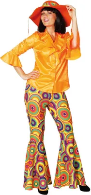 Produktbild von O9443-46 Damen Schlaghose bunt Discohose Gr.46