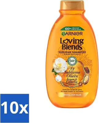Produktbild von Garnier Loving Blends Argan- und Kamelienöl-Shampoo 300 ml - Vorteilspack - 10 Stücke