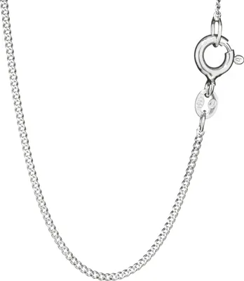 Produktbild von Halskette 45cm Panzerkette diamantiert 925 Silber Collier 1mm breit Silberkette