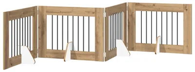 Obrázok produktu pre vidaXL Skladacie bránka pre psa so stojanmi, 4 kusy, Imitácia "Artisan dub", 321 cm