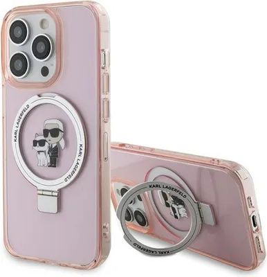 Obrázok produktu pre Puzdro Karl Lagerfeld Ring Stand Karl&Choupettte Magsafe Do Iphone 15 Pro - Ružové