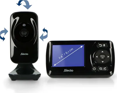 Produktbild von Alecto DVM71BLACK - Babyphone mit Kamera und 2,4-Zoll-Farbbildschirm - Schwarz