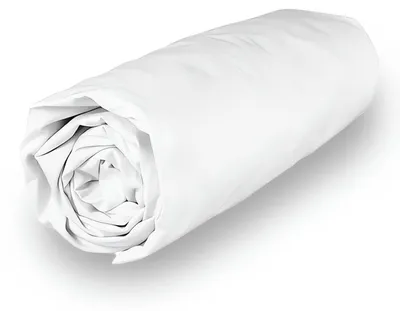 Image de Drap-housse en polycoton, 140 x 190 cm, blanc, hypoallergénique