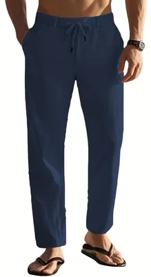 Produktbild von Currero Leinenhose Herren Meeresblau S
