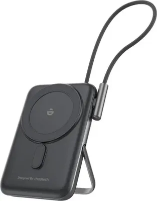 Produktbild von Choetech B735 magnetische Powerbank 10000mAh 20W PD + USB-C-Kabel (schwarz)