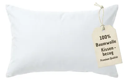 Produktbild von 2er Pack Kissenbezug 50x70 cm Weiß | 100% Baumwolle | Doppelpack PREMIUM Kissenhülle mit verdecktem Reißverschluss