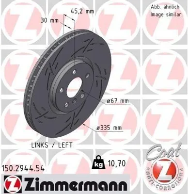 Produktbild von ZIMMERMANN Bremsscheibe Vorne Links für MINI Schrägheck (F56) 335mm 150.2944.54