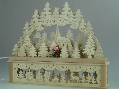 Produktbild von Original Erzgebirgischer Marken Schwibbogen Lichterbogen 50 x 43 cm K50-1_61