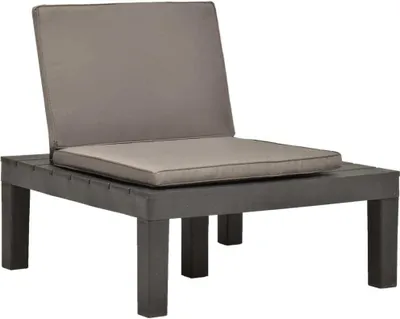 Produktbild von "2026 Promotion" Garten-Lounge-Stuhl mit Sitzpolster Kunststoff Anthrazit - Gartenstühle CC26721