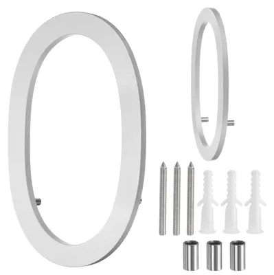 Obrázek produktu pro Plávající čísla domů, 20,3 cm - Moderní hliník pro venkovní použití - Stříbrná barva