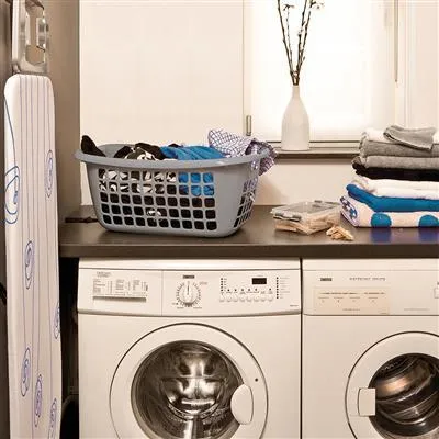 Image de Sunware - Panier à linge 65 cm couche grise - 65 x 45 x 27 cm