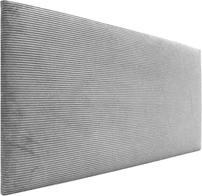Productafbeelding van Hoofdeinde Corduroy - Gewatteerd hoofdbord - Slaapkamer Decoratie - Vlekbestendige stof - 90 x 50 cm - Grijs