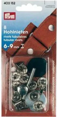 Produktbild von Prym 403152, Nieten-Druckknopf-Verschluss, Messing, Silber, 9 mm, 8 Stück(e), Sichtverpackung