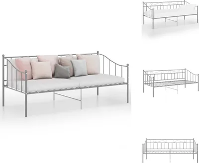 Immagine prodotto di vidaXL Divano letto struttura letto grigio metallo 90x200 cm - Letti e strutture letto