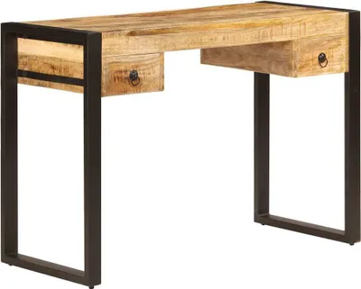Imagen del producto de Mesa de escritorio 2 cajones madera maciza mango 110x50x77 cm