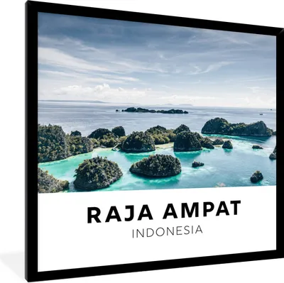 Produktbild von MuchoWow® Gerahmtes Poster Indonesien - Natur - Wasser 40x40 cm - Poster mit Schwarzem Bilderrahmen Wandposter Rahmen Foto Bilder - Mit Rahmen - Wanddekoration Schlafzimmer